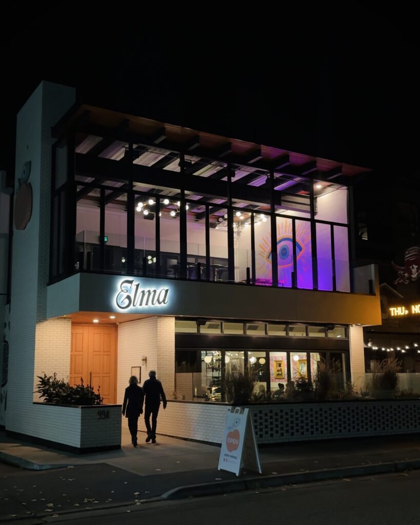A man and a woman walk into Elma Restaurant for a late dinner in Penticton, British Columbia.