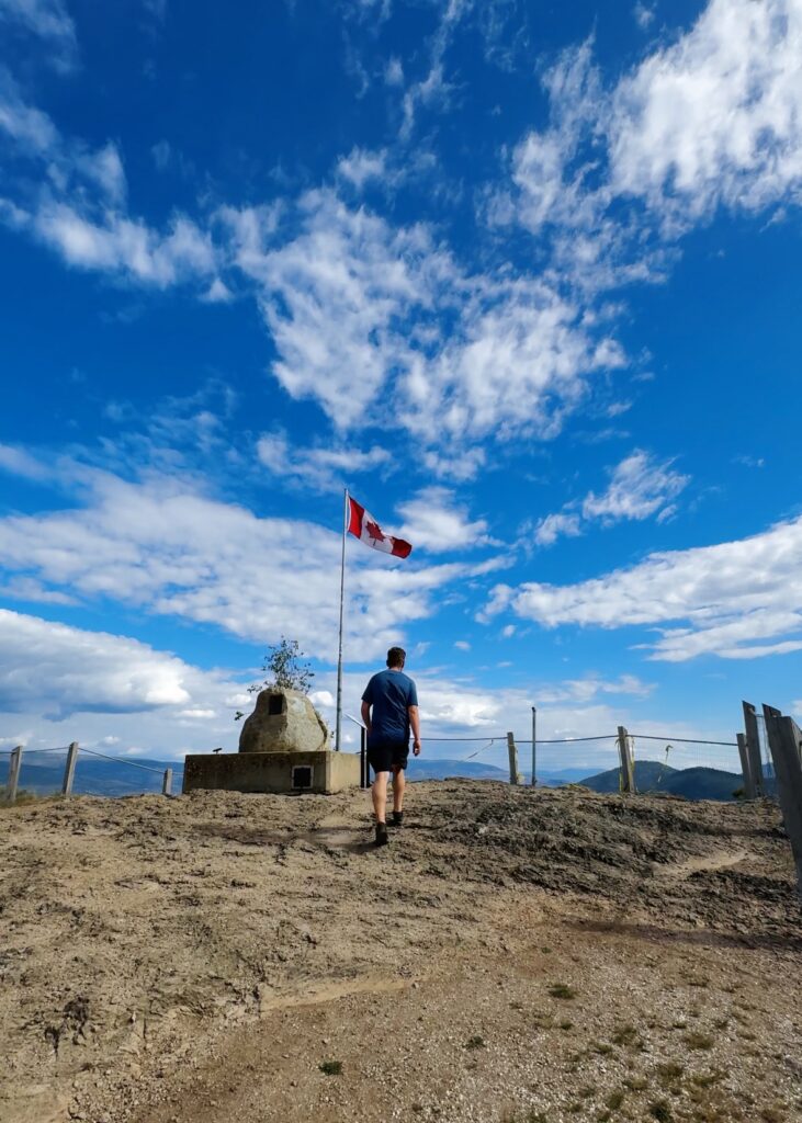 Hiking up to Giants Head Mountain summit in Summerland, British Columbia